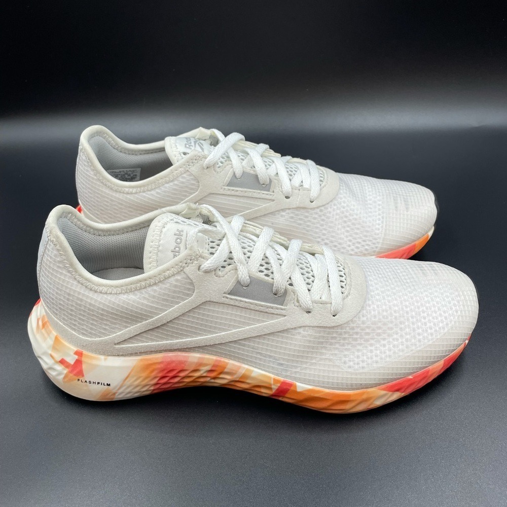 Reebok Flashfilm 3.0 White Orange Running Shoes FW8224 Women's Sz 7‎